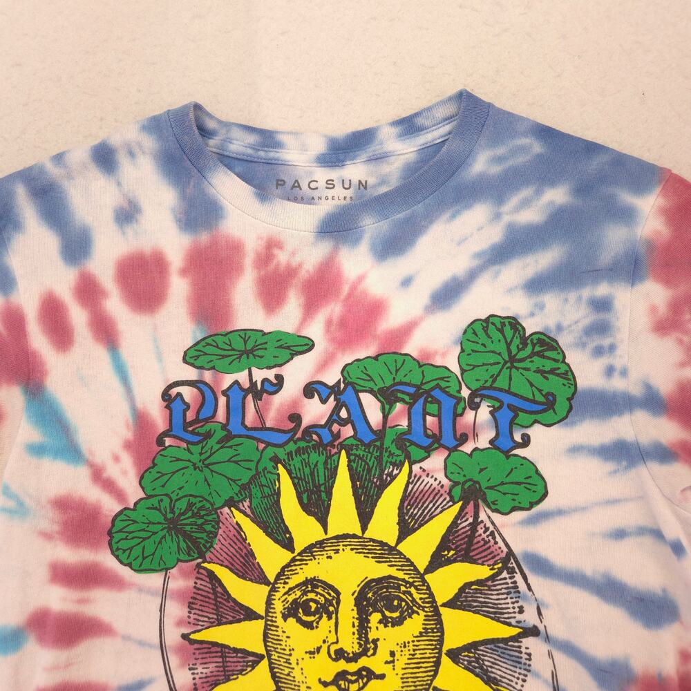PacSun Casual Crew Neck Short Sleeve Striped T Shirt Mens Size Small S Tie Dye